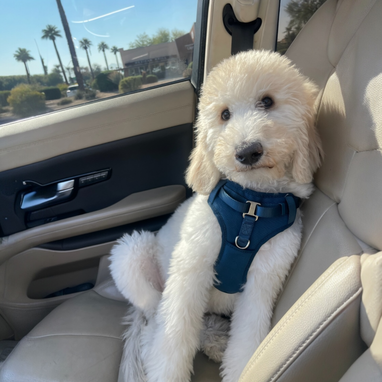 White Goldendoodle puppy